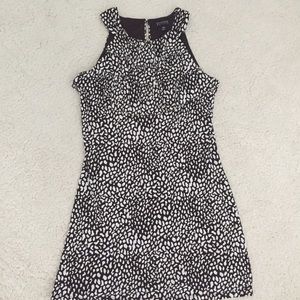 Brown and white short summer dress